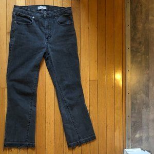 Madewell Cali Demi-Boot Jeans Dark Grey Raw Hem Size 28
